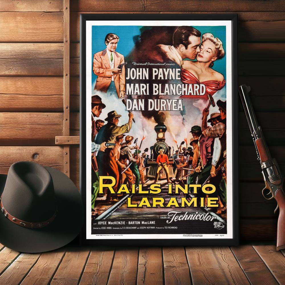 "Rails Into Laramie" (1954) Framed Movie Poster