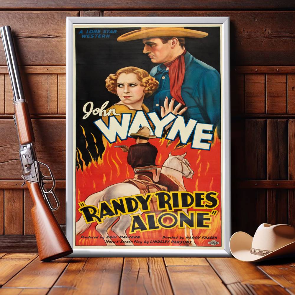 "Randy Rides Alone" (1934) Framed Movie Poster