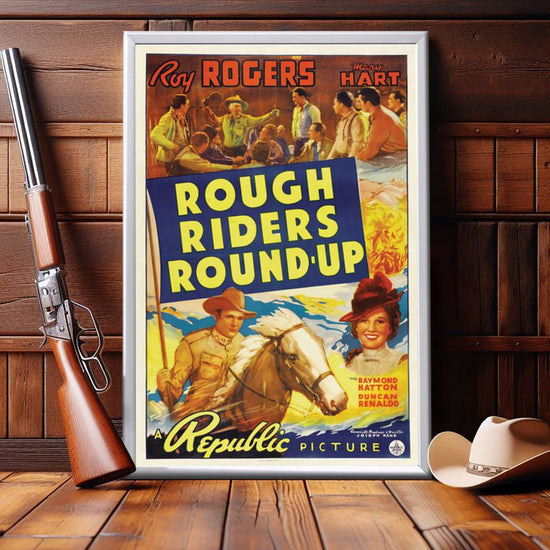 "Rough Riders Round-Up" (1939) Framed Movie Poster