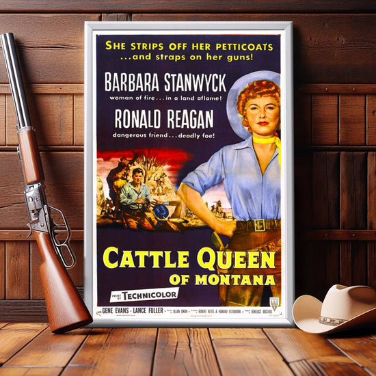 "Cattle Queen Of Montana" (1954) Framed Movie Poster