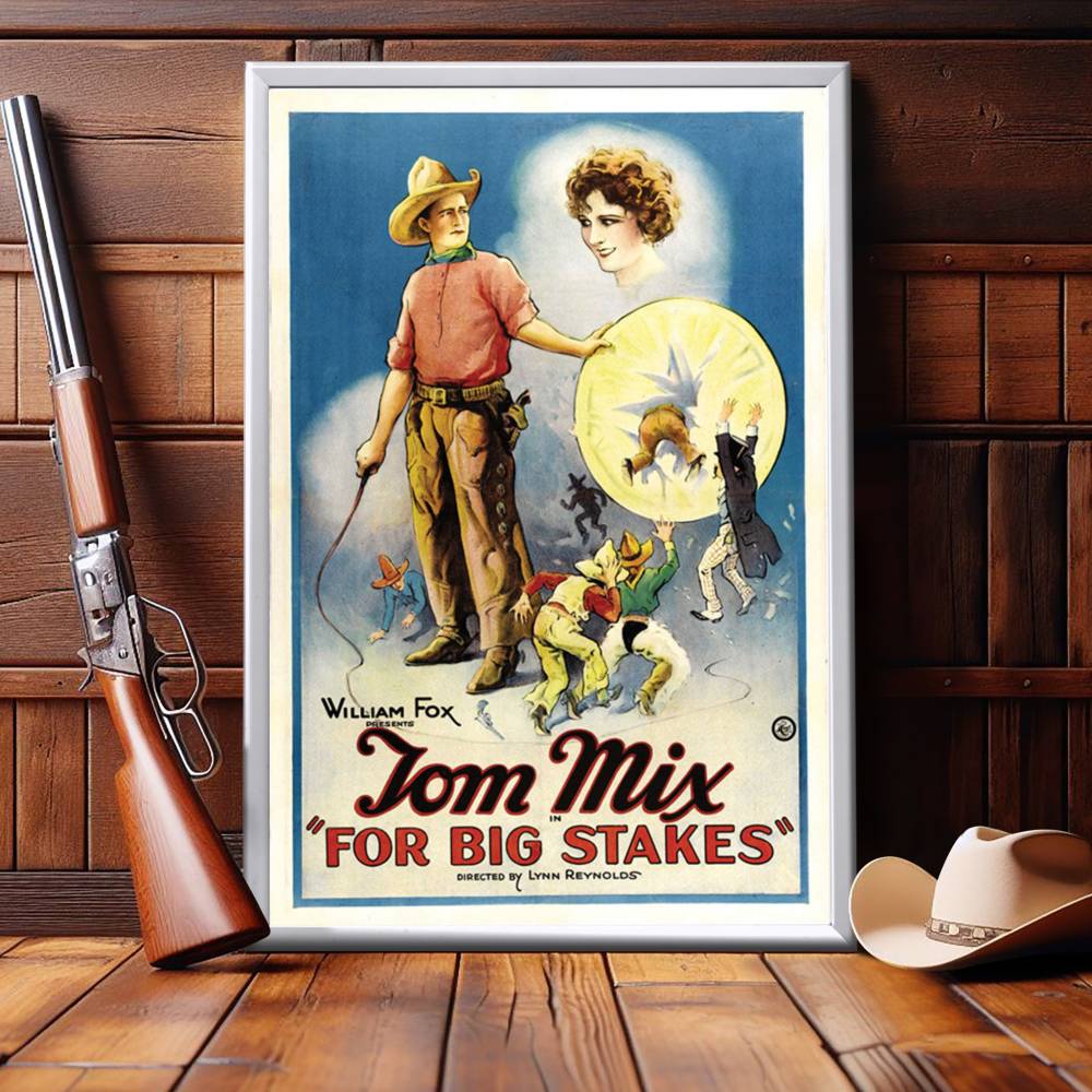 "For Big Stakes" (1922) Framed Movie Poster