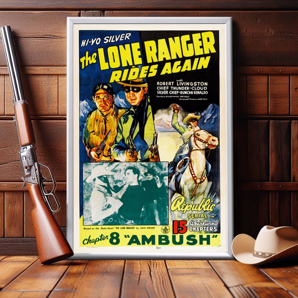 "Lone Ranger Rides Again" (1939) Framed Movie Poster