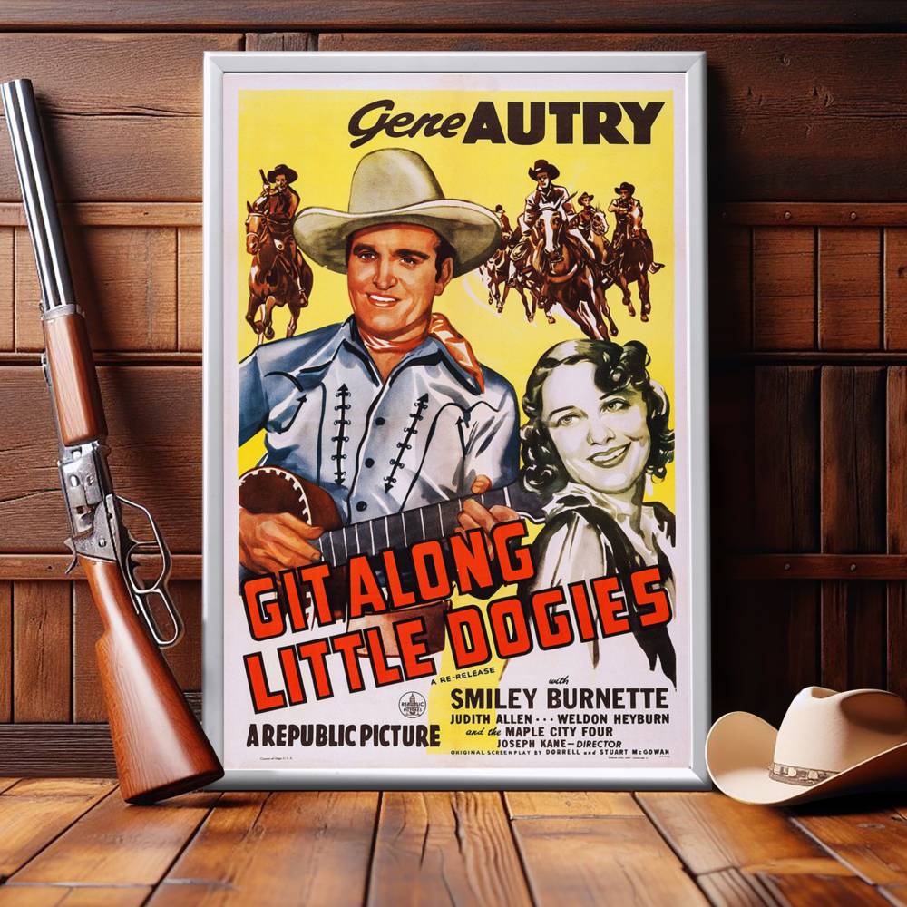 "Git Along Little Doggies" (1937) Framed Movie Poster