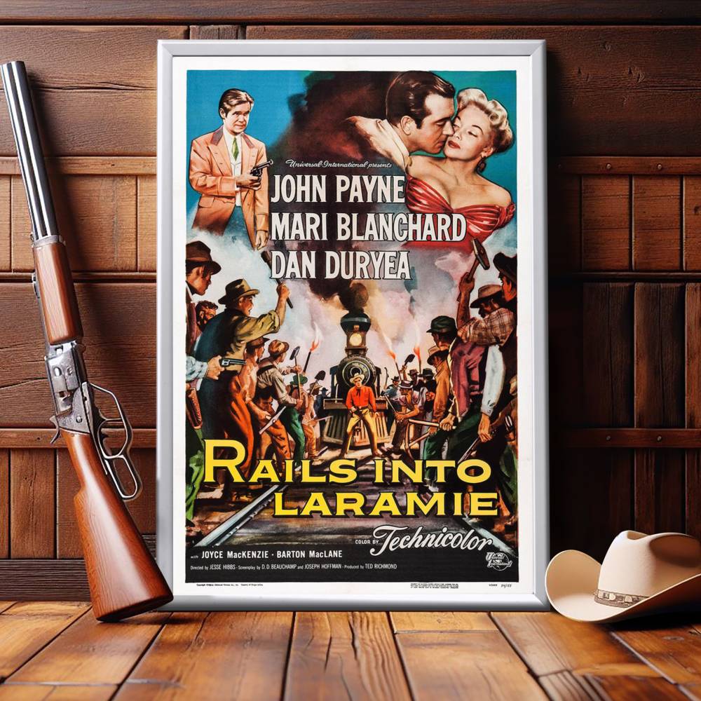 "Rails Into Laramie" (1954) Framed Movie Poster