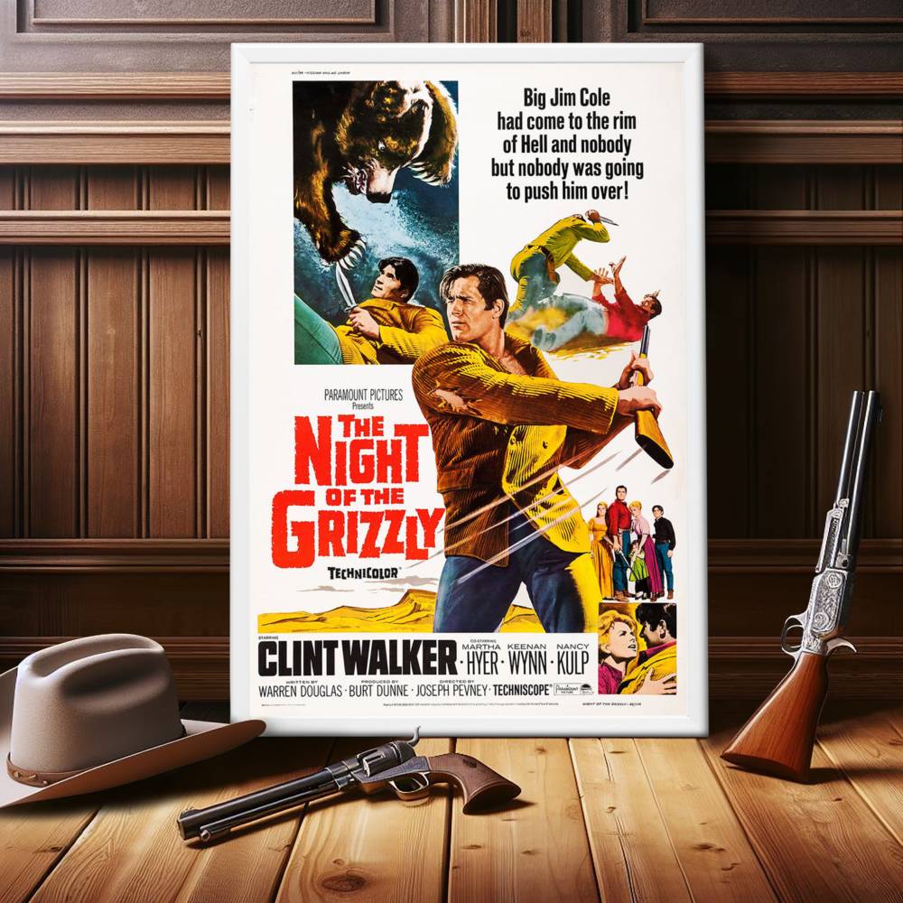 "Night Of The Grizzly" (1966) Framed Movie Poster