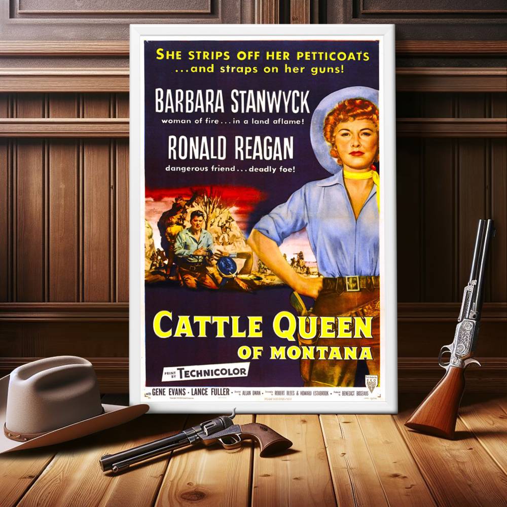 "Cattle Queen Of Montana" (1954) Framed Movie Poster