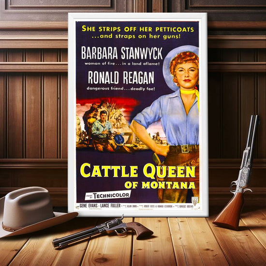 "Cattle Queen Of Montana" (1954) Framed Movie Poster